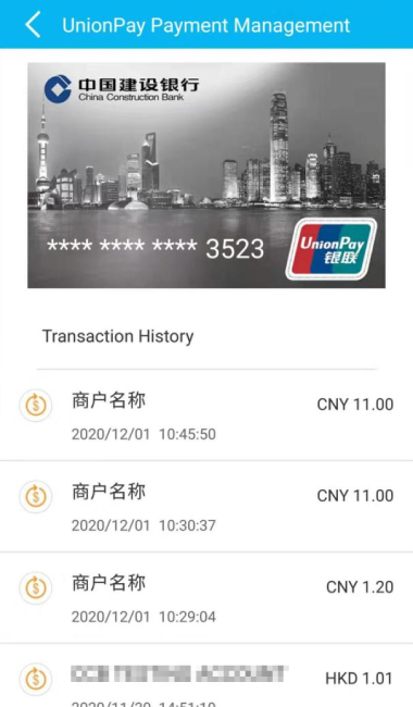 UnionPay Payment Management