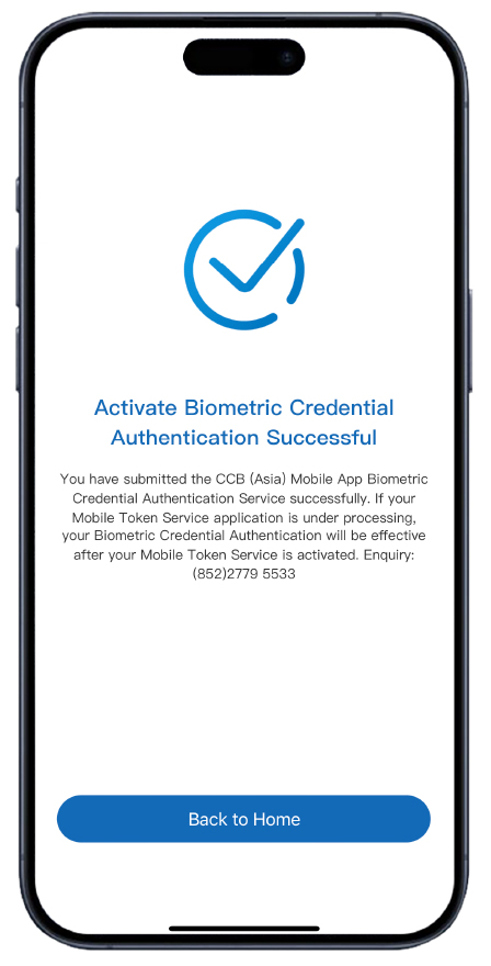 activate Biometric Credential Authentication