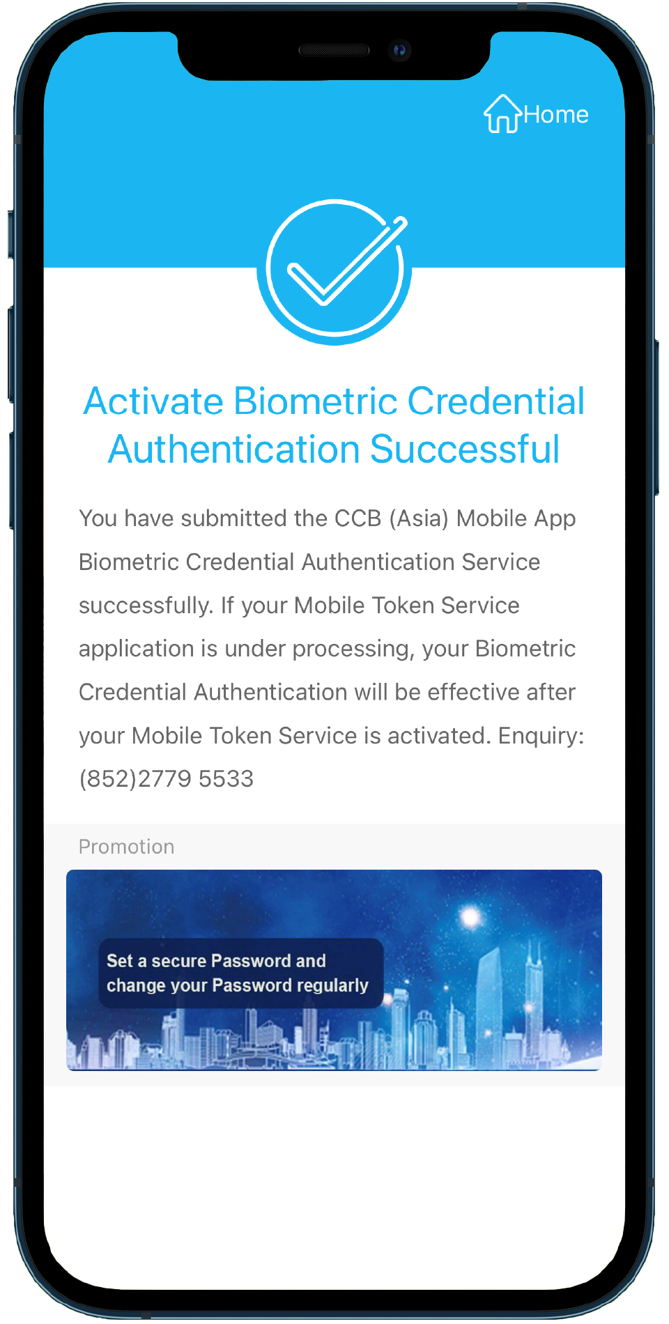 activate Biometric Credential Authentication