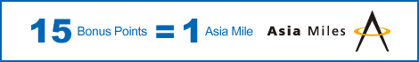 Redeem Asia Miles with bonus points